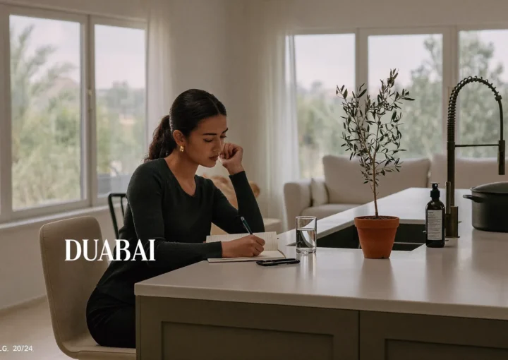 Woman reviewing her pre-op checklist while preparing for plastic surgery in Dubai.