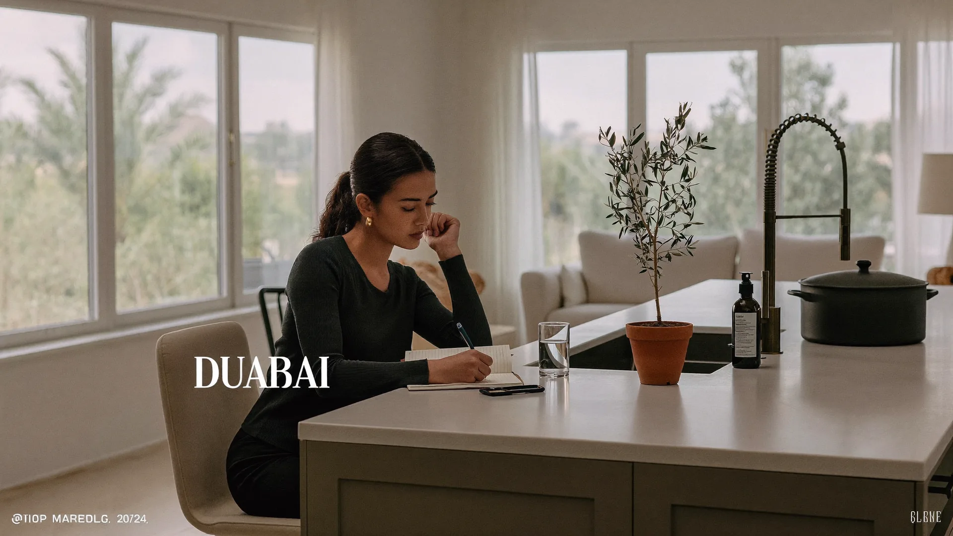 Woman reviewing her pre-op checklist while preparing for plastic surgery in Dubai.